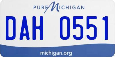 MI license plate DAH0551