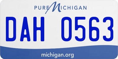 MI license plate DAH0563
