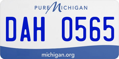 MI license plate DAH0565