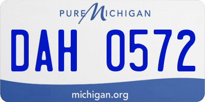 MI license plate DAH0572