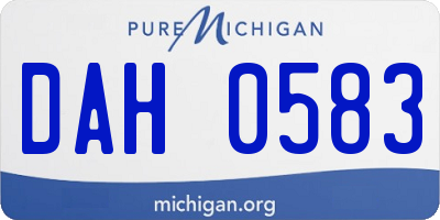 MI license plate DAH0583