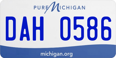 MI license plate DAH0586