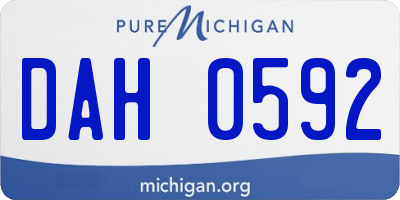 MI license plate DAH0592