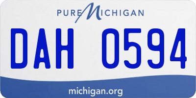 MI license plate DAH0594
