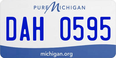 MI license plate DAH0595