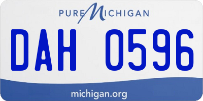 MI license plate DAH0596