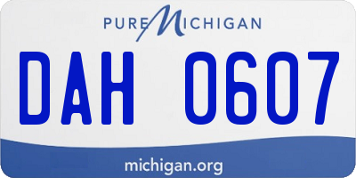 MI license plate DAH0607