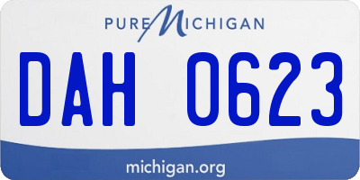 MI license plate DAH0623