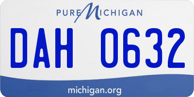 MI license plate DAH0632