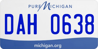 MI license plate DAH0638