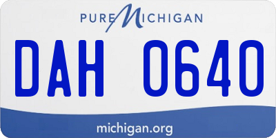 MI license plate DAH0640