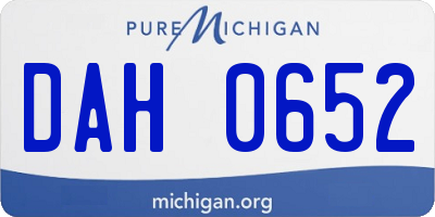 MI license plate DAH0652