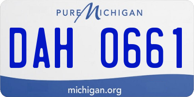 MI license plate DAH0661