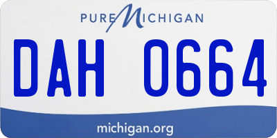 MI license plate DAH0664
