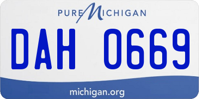 MI license plate DAH0669