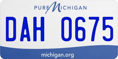 MI license plate DAH0675