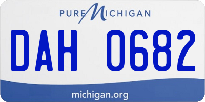 MI license plate DAH0682