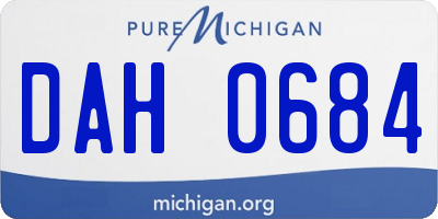 MI license plate DAH0684