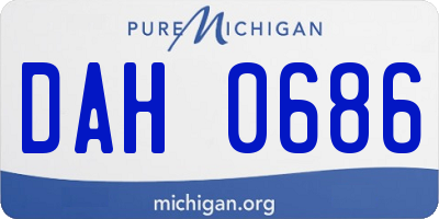 MI license plate DAH0686