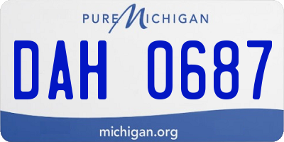 MI license plate DAH0687