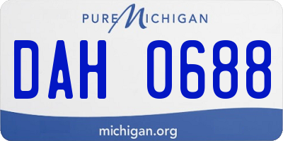 MI license plate DAH0688