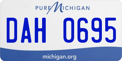 MI license plate DAH0695