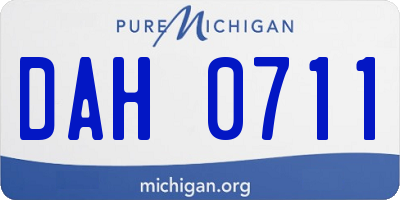 MI license plate DAH0711