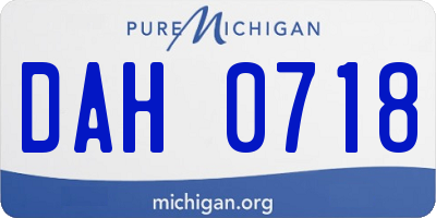 MI license plate DAH0718