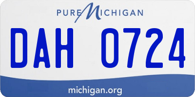 MI license plate DAH0724