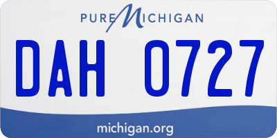 MI license plate DAH0727