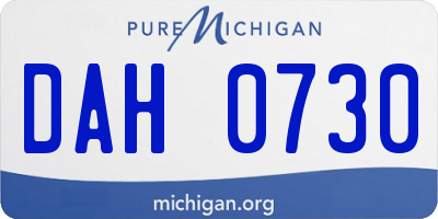 MI license plate DAH0730