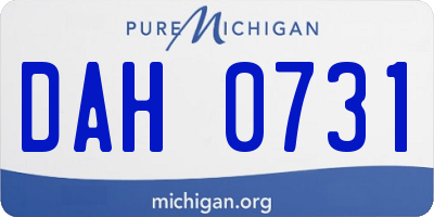 MI license plate DAH0731