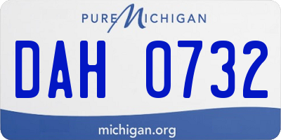 MI license plate DAH0732
