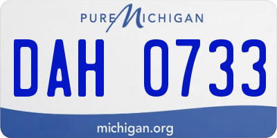 MI license plate DAH0733