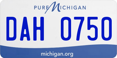 MI license plate DAH0750