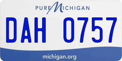 MI license plate DAH0757