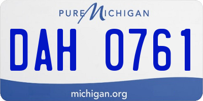 MI license plate DAH0761