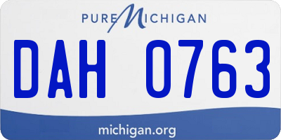 MI license plate DAH0763