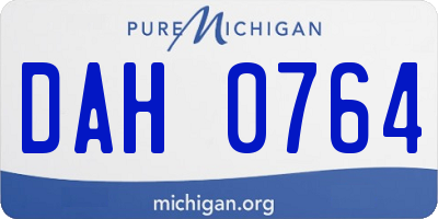 MI license plate DAH0764