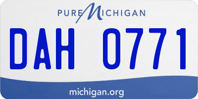 MI license plate DAH0771
