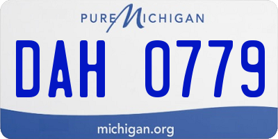 MI license plate DAH0779