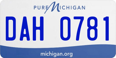 MI license plate DAH0781