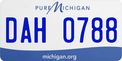 MI license plate DAH0788