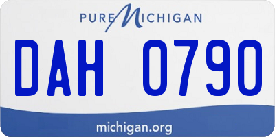 MI license plate DAH0790