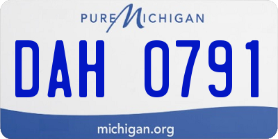 MI license plate DAH0791