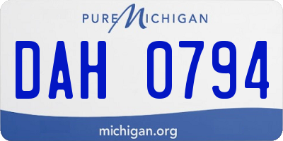 MI license plate DAH0794