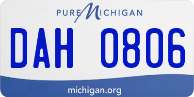 MI license plate DAH0806
