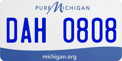 MI license plate DAH0808