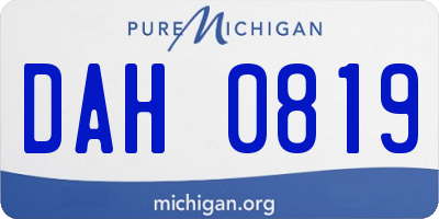MI license plate DAH0819