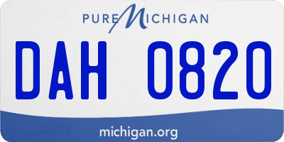 MI license plate DAH0820